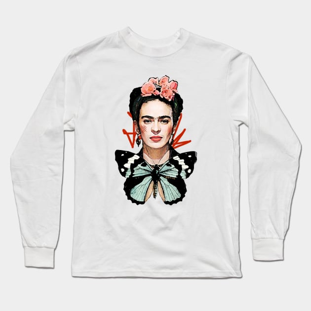 Frida Kahlo Long Sleeve T-Shirt by TatianaBS